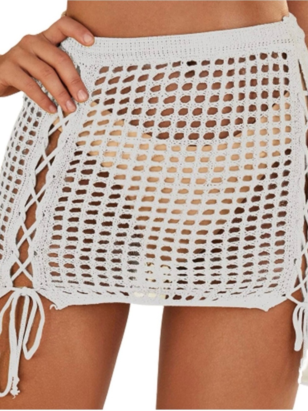 Unbranded Women's Sexy Beach Skirt Knitted Size Small Drawstring Festival